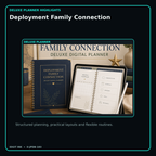 Deployment Family Connection deluxe digital planner features and flexible organization