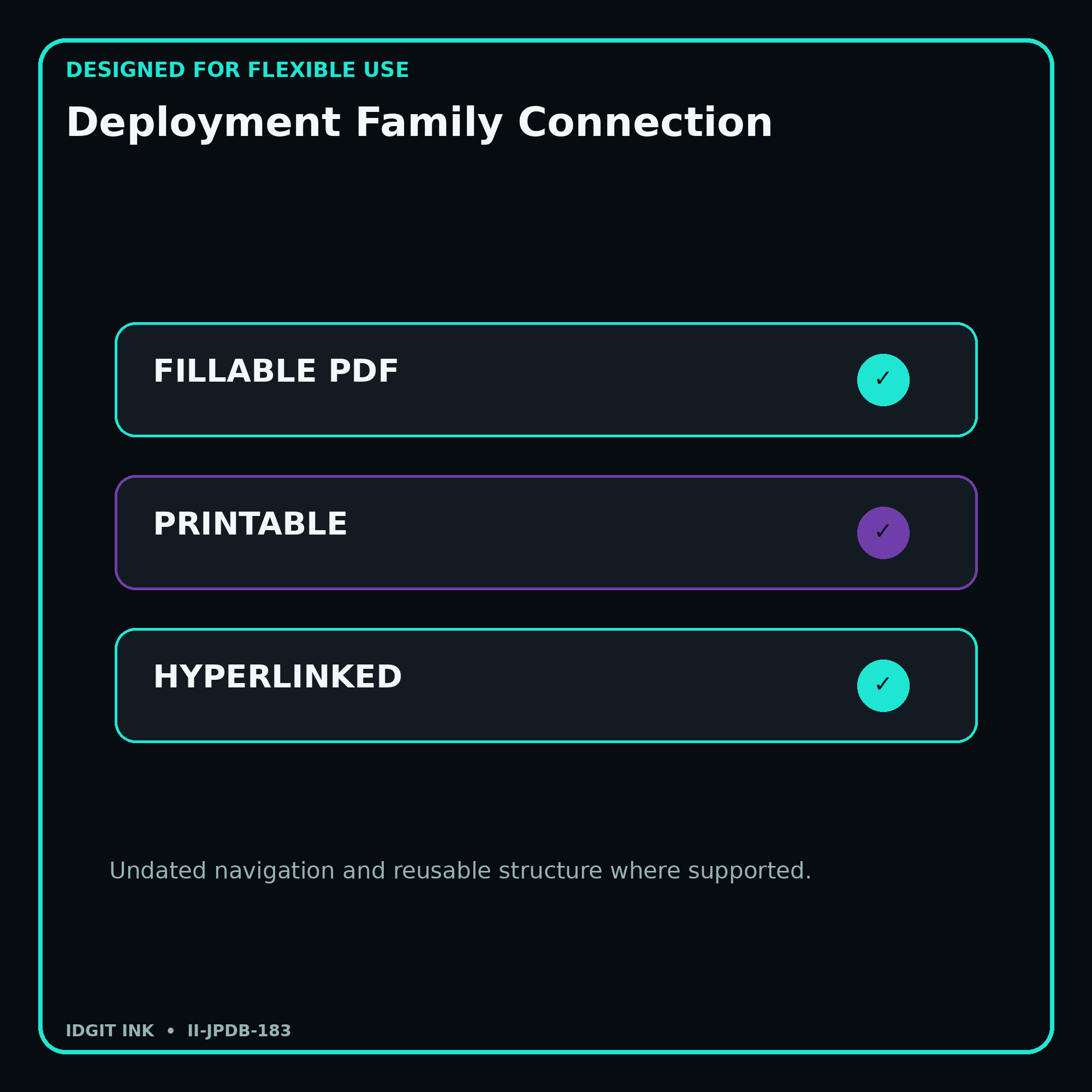 Deployment Family Connection fillable printable and hyperlinked digital features