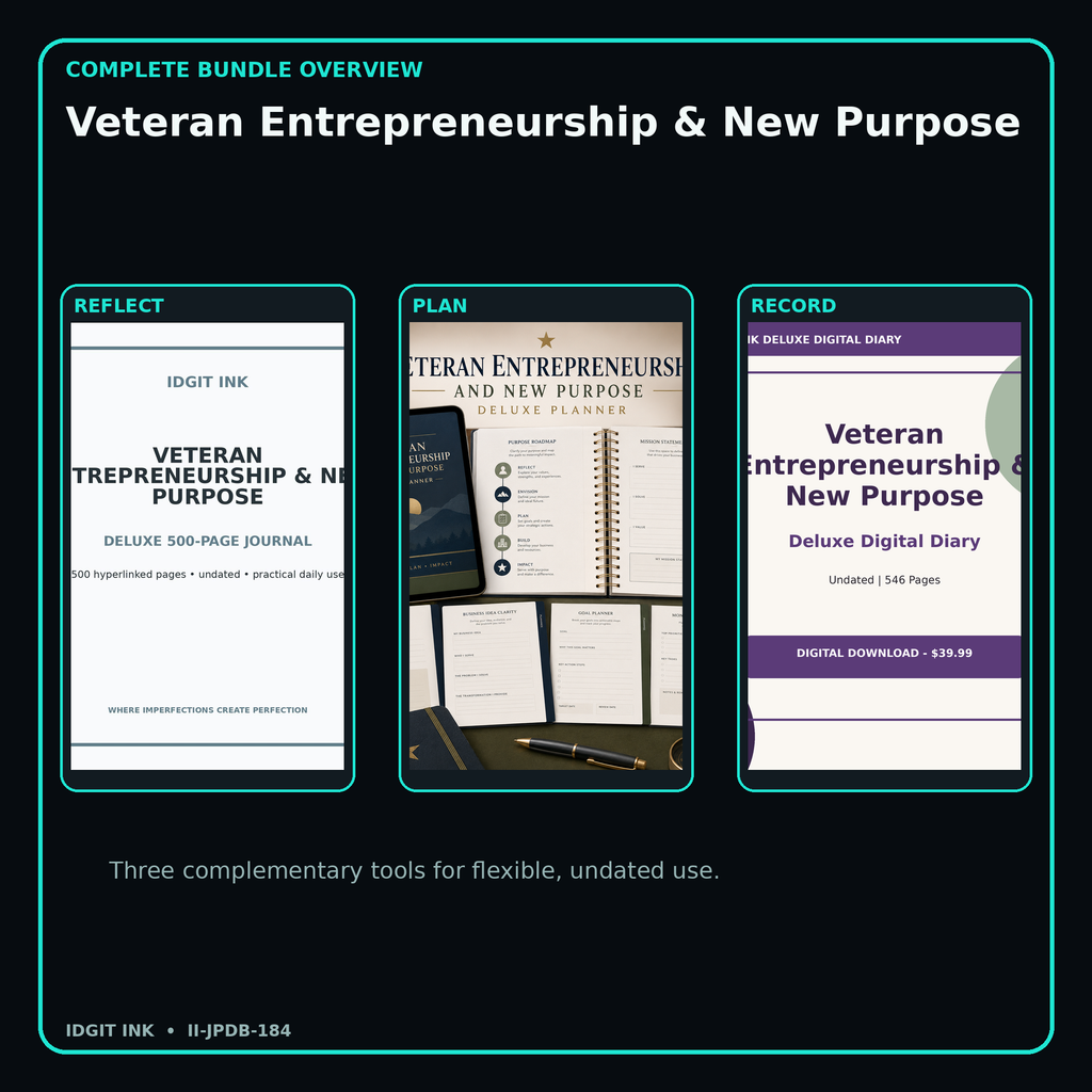 Veteran Entrepreneurship & New Purpose complete three-product digital bundle overview