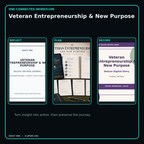 Veteran Entrepreneurship & New Purpose connected journal planner diary workflow and customer benefits
