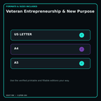 Veteran Entrepreneurship & New Purpose digital bundle formats in US Letter A4 and A5