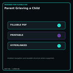 Parent Grieving a Child fillable printable and hyperlinked digital features