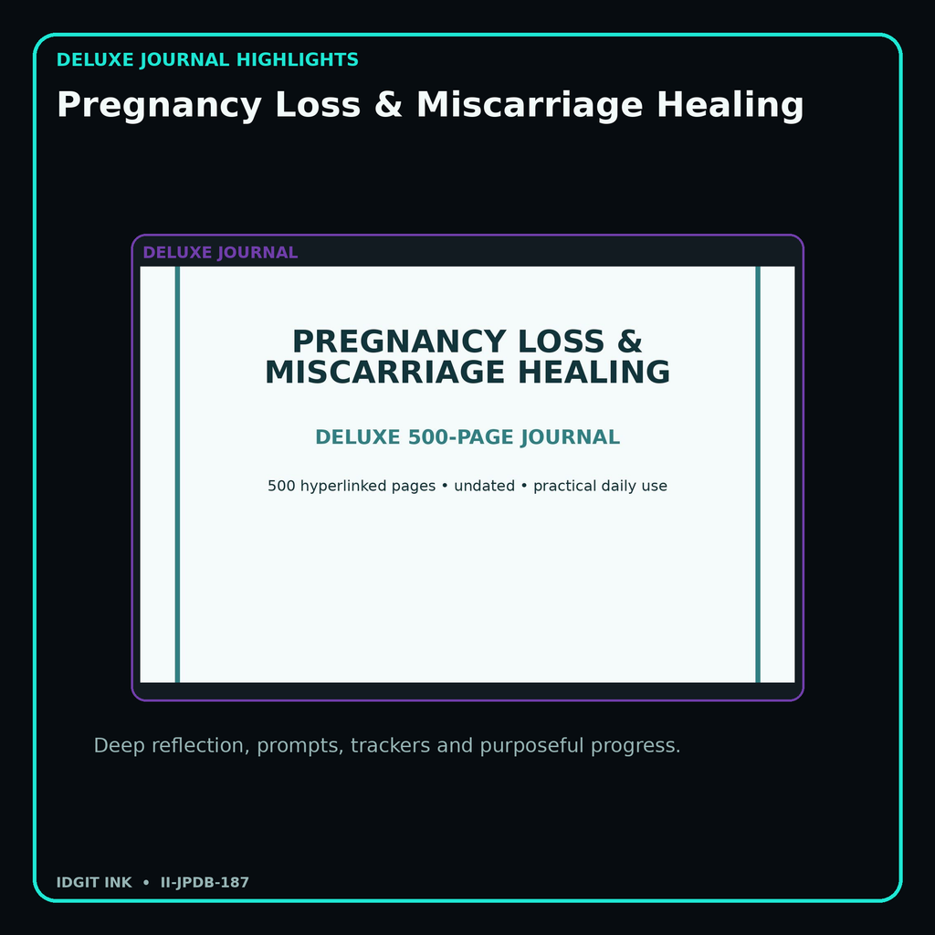 Pregnancy Loss & Miscarriage Healing deluxe digital journal features and guided reflection pages