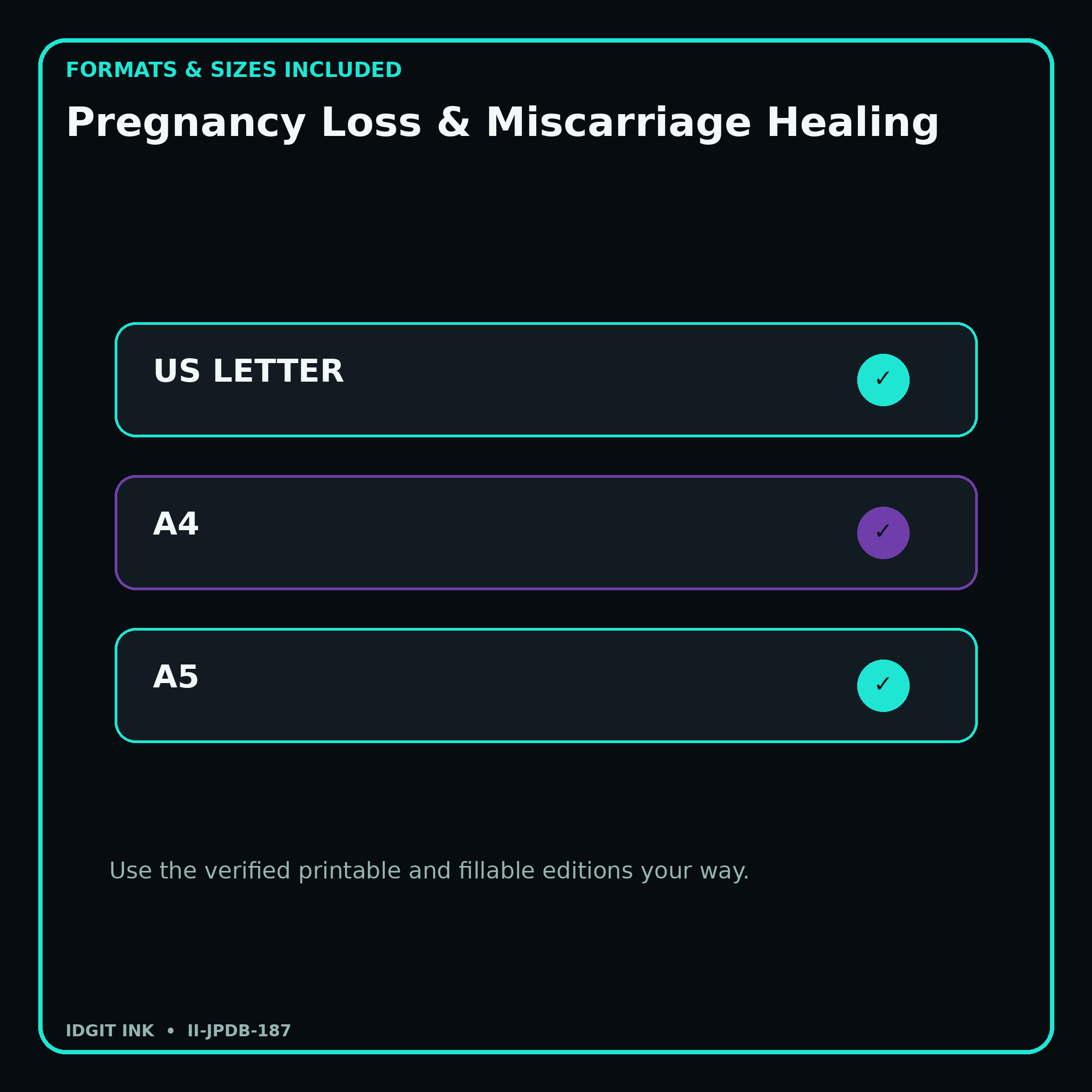 Pregnancy Loss & Miscarriage Healing digital bundle formats in US Letter A4 and A5