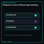 Pregnancy Loss & Miscarriage Healing fillable printable and hyperlinked digital features