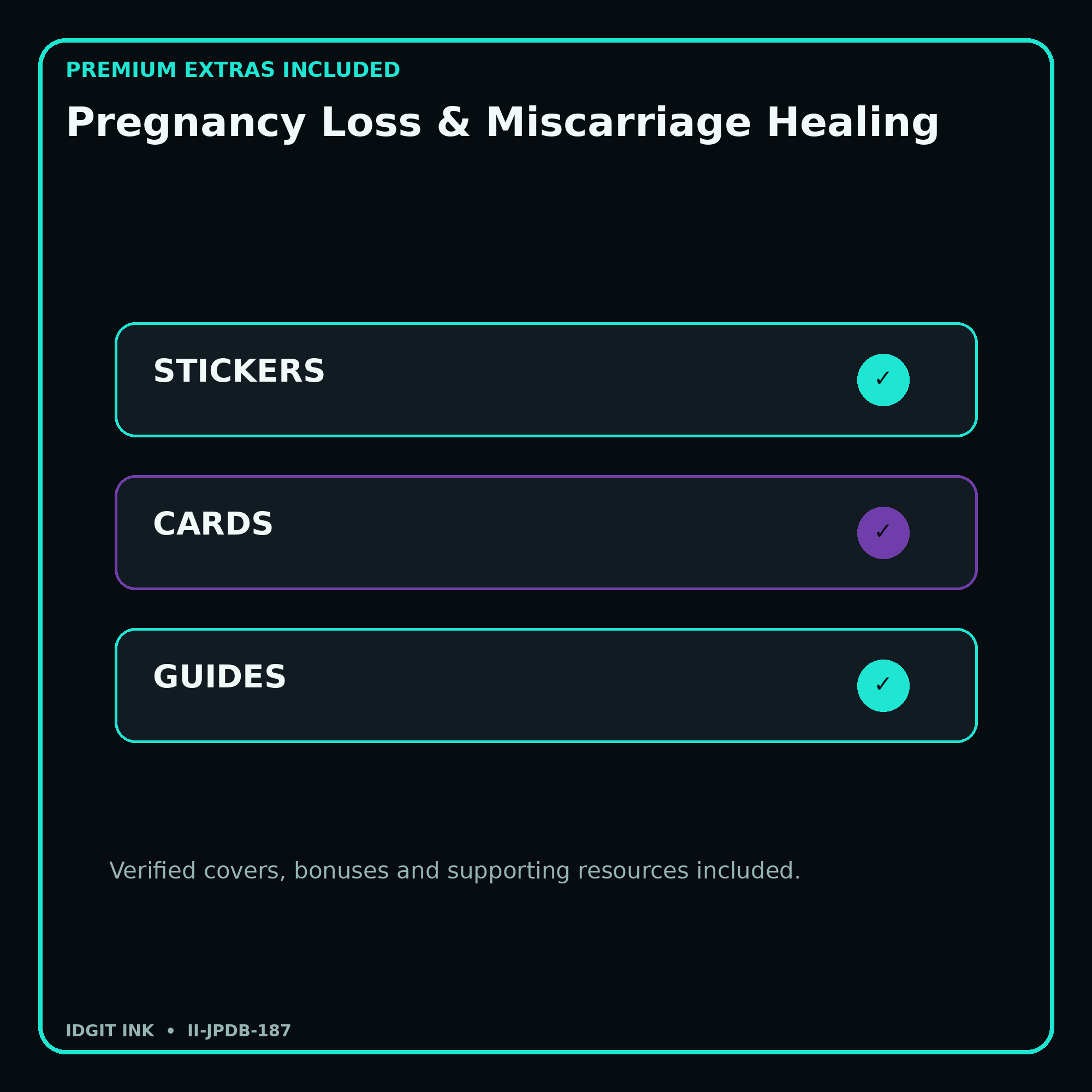 Pregnancy Loss & Miscarriage Healing stickers cards covers guides and verified bundle bonuses