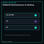 Stillbirth Remembrance & Healing digital bundle formats in US Letter A4 and A5