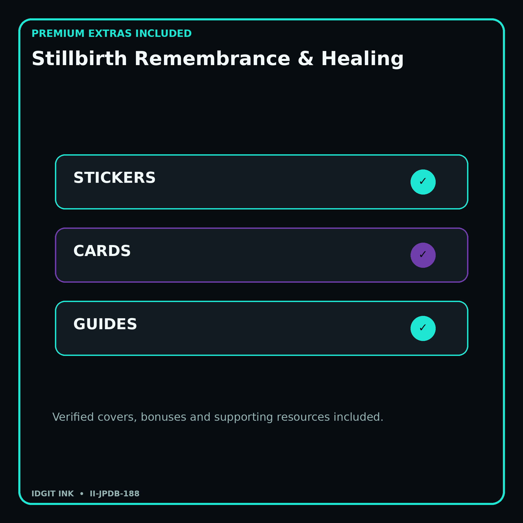 Stillbirth Remembrance & Healing stickers cards covers guides and verified bundle bonuses