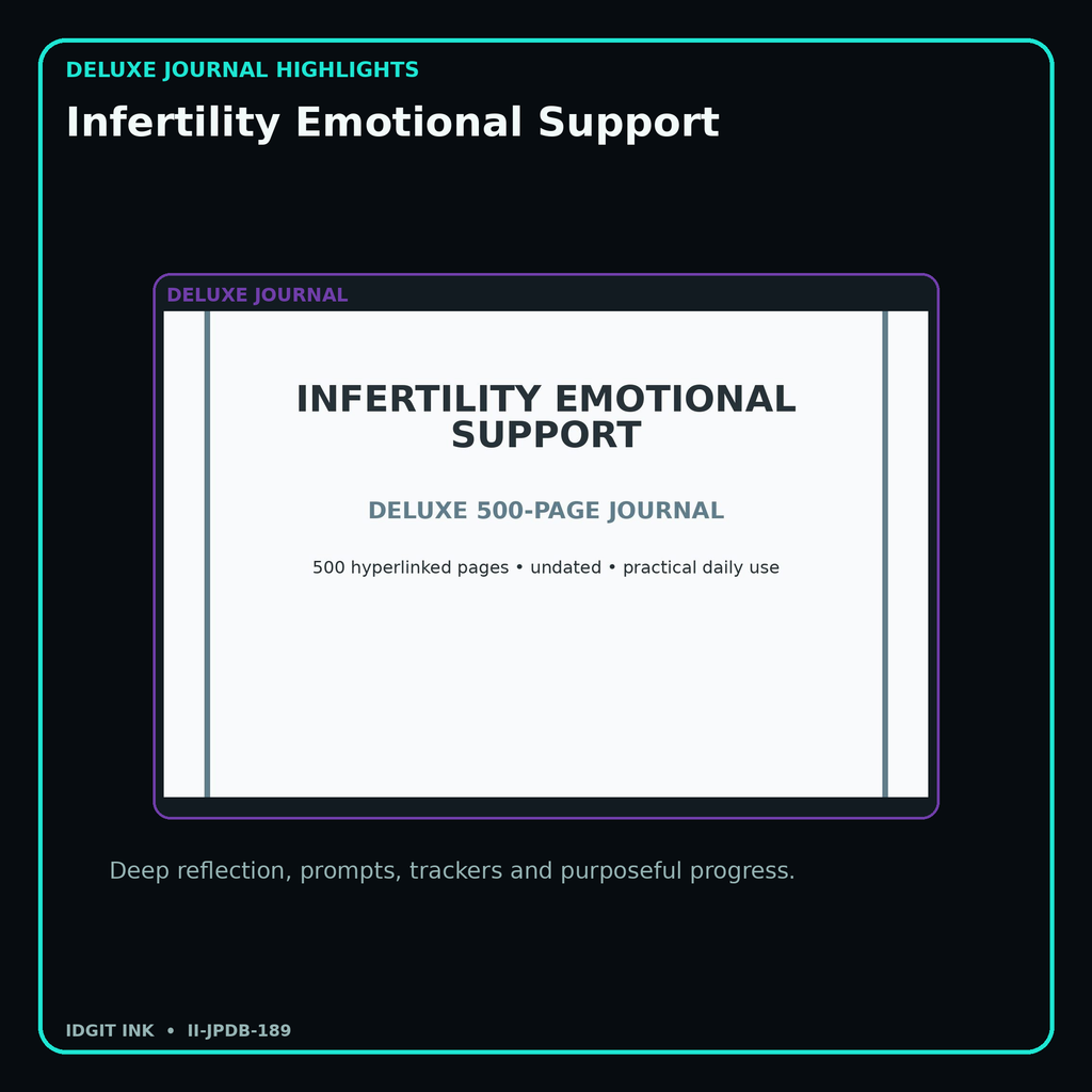 Infertility Emotional Support deluxe digital journal features and guided reflection pages