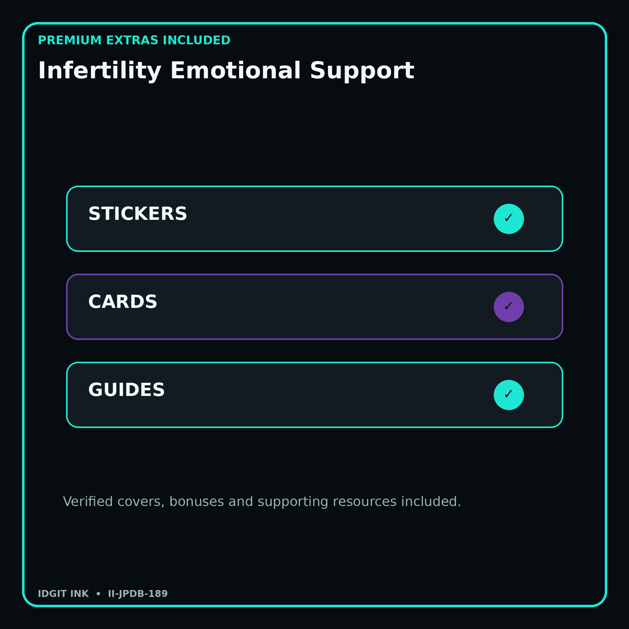 Infertility Emotional Support stickers cards covers guides and verified bundle bonuses