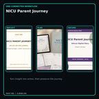 NICU Parent Journey connected journal planner diary workflow and customer benefits