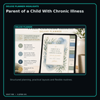 Parent of a Child With Chronic Illness deluxe digital planner features and flexible organization