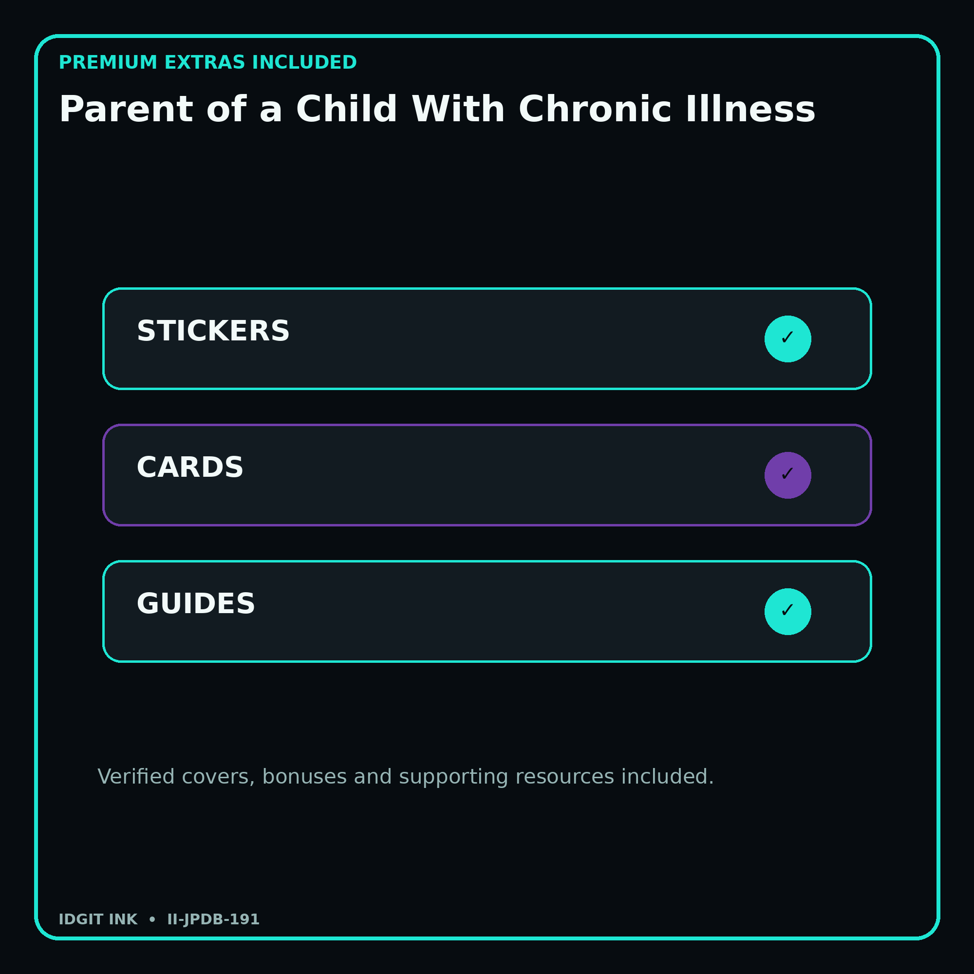 Parent of a Child With Chronic Illness stickers cards covers guides and verified bundle bonuses
