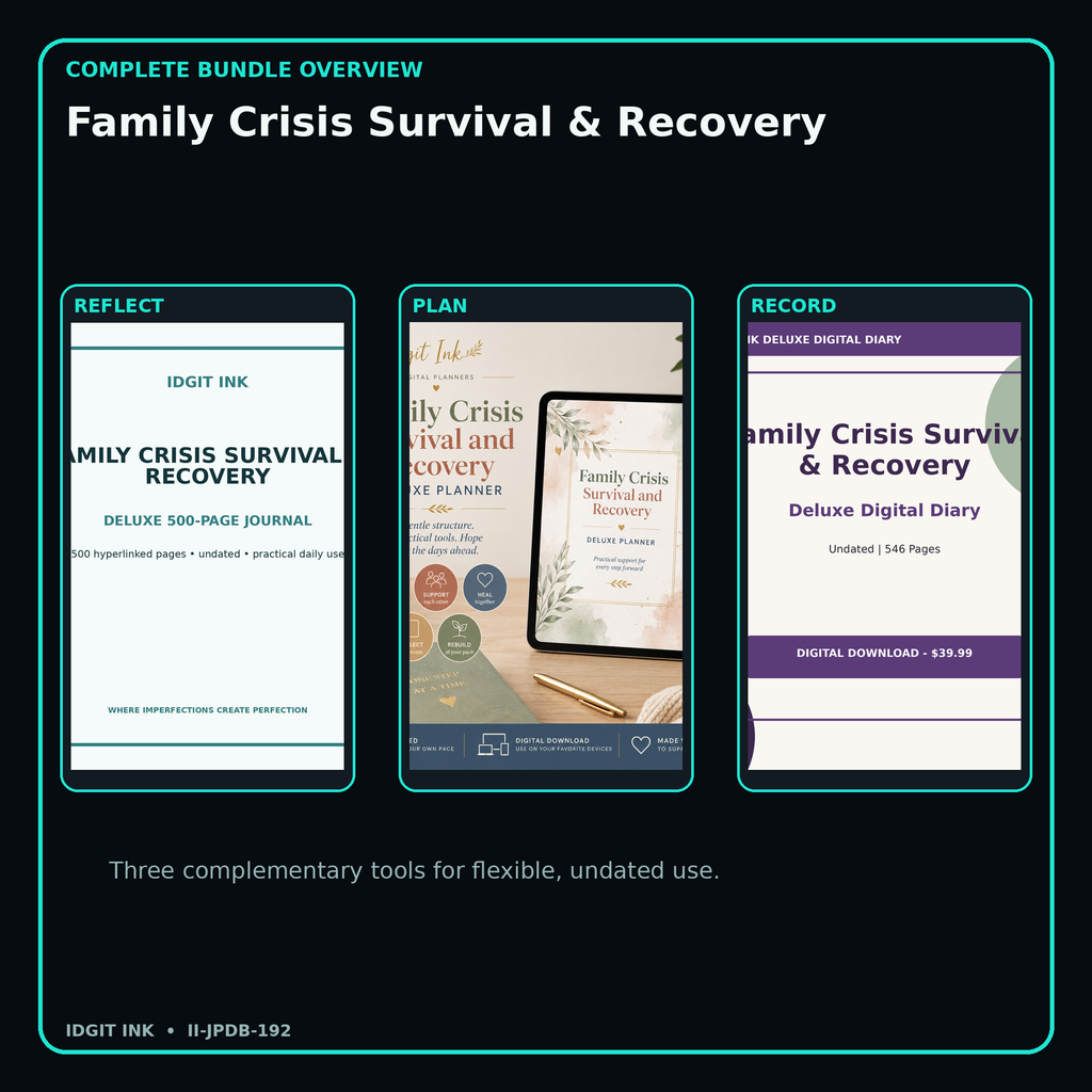 Family Crisis Survival & Recovery complete three-product digital bundle overview