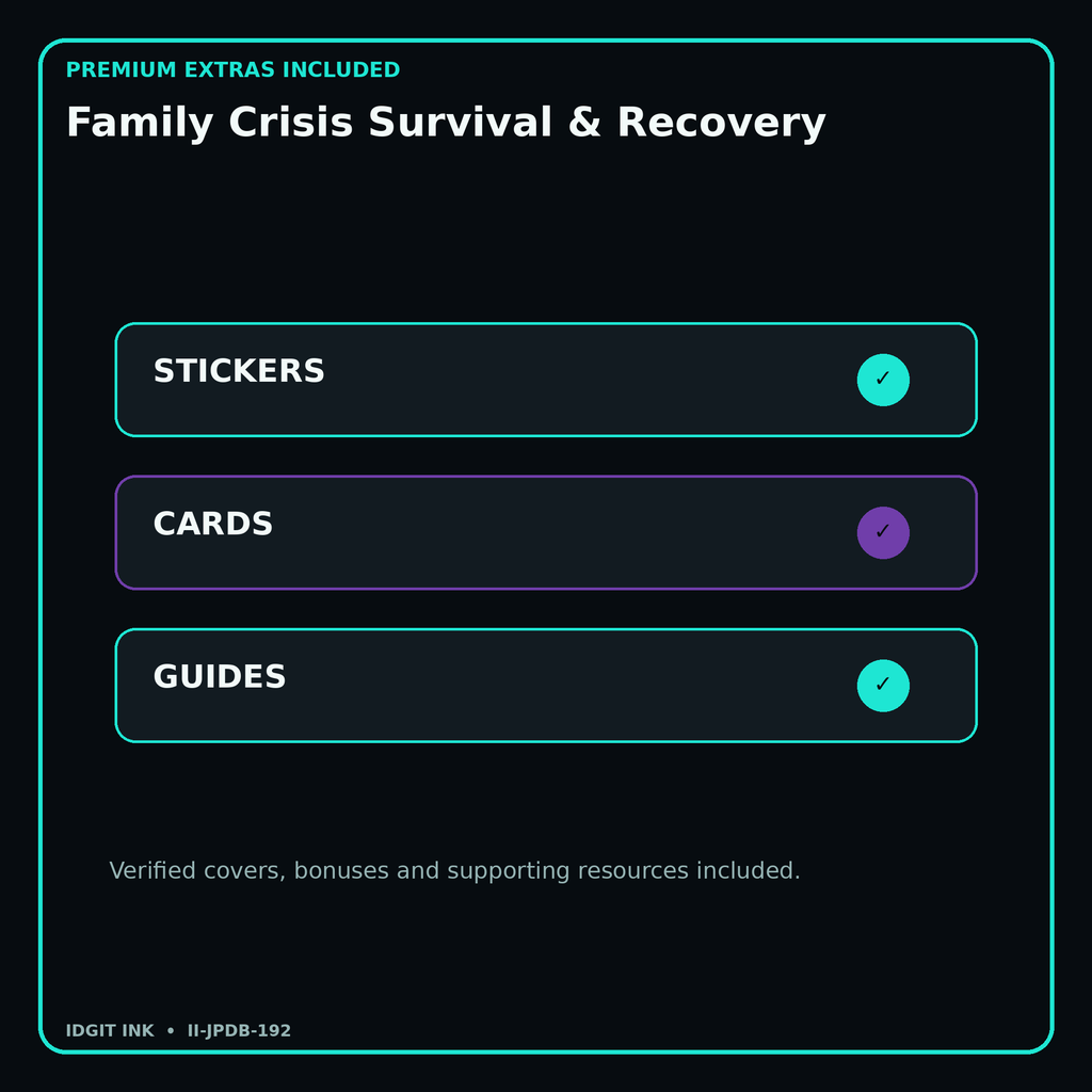 Family Crisis Survival & Recovery stickers cards covers guides and verified bundle bonuses