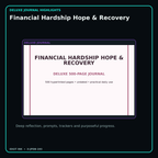 Financial Hardship Hope & Recovery deluxe digital journal features and guided reflection pages