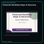 Financial Hardship Hope & Recovery deluxe digital diary features and undated daily entries