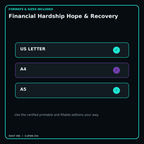 Financial Hardship Hope & Recovery digital bundle formats in US Letter A4 and A5