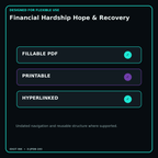Financial Hardship Hope & Recovery fillable printable and hyperlinked digital features