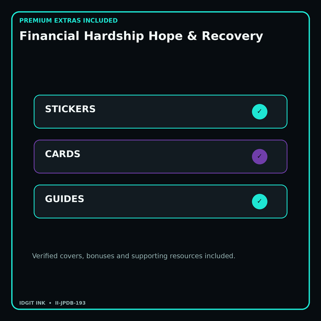 Financial Hardship Hope & Recovery stickers cards covers guides and verified bundle bonuses