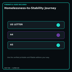 Homelessness-to-Stability Journey digital bundle formats in US Letter A4 and A5