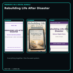 Rebuilding Life After Disaster premium digital journal planner and diary bundle cover