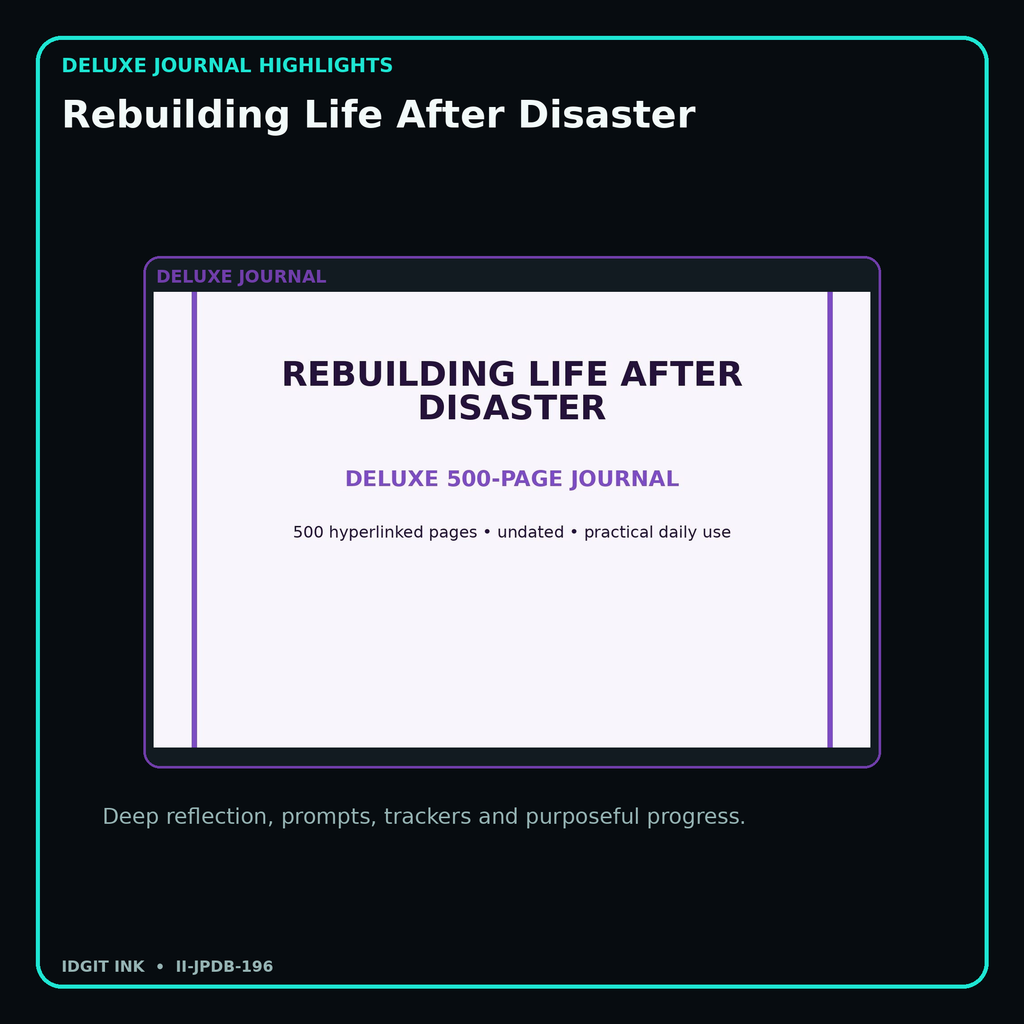 Rebuilding Life After Disaster deluxe digital journal features and guided reflection pages