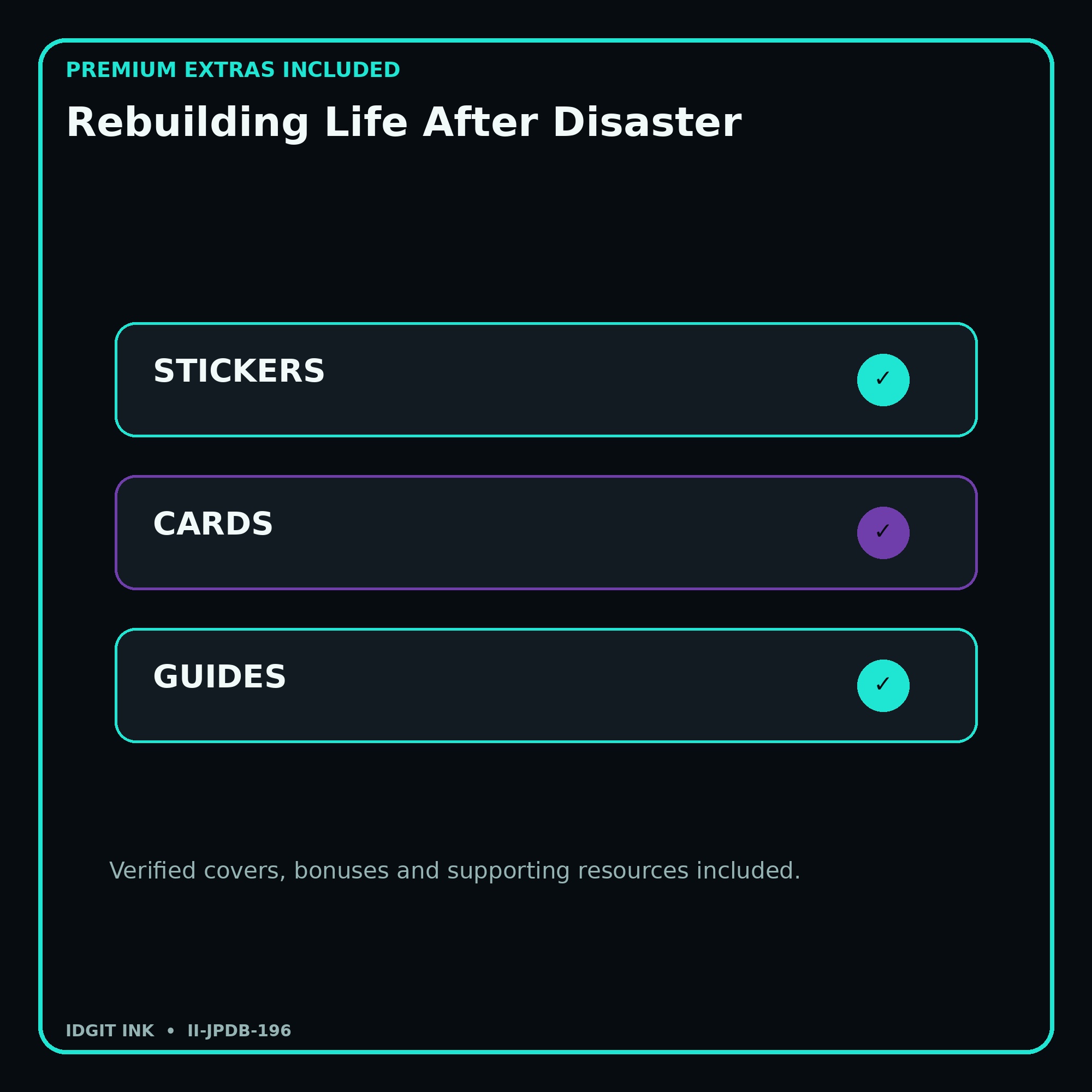 Rebuilding Life After Disaster stickers cards covers guides and verified bundle bonuses