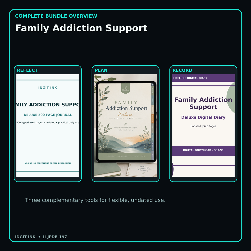 Family Addiction Support complete three-product digital bundle overview