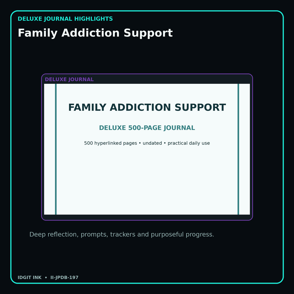 Family Addiction Support deluxe digital journal features and guided reflection pages
