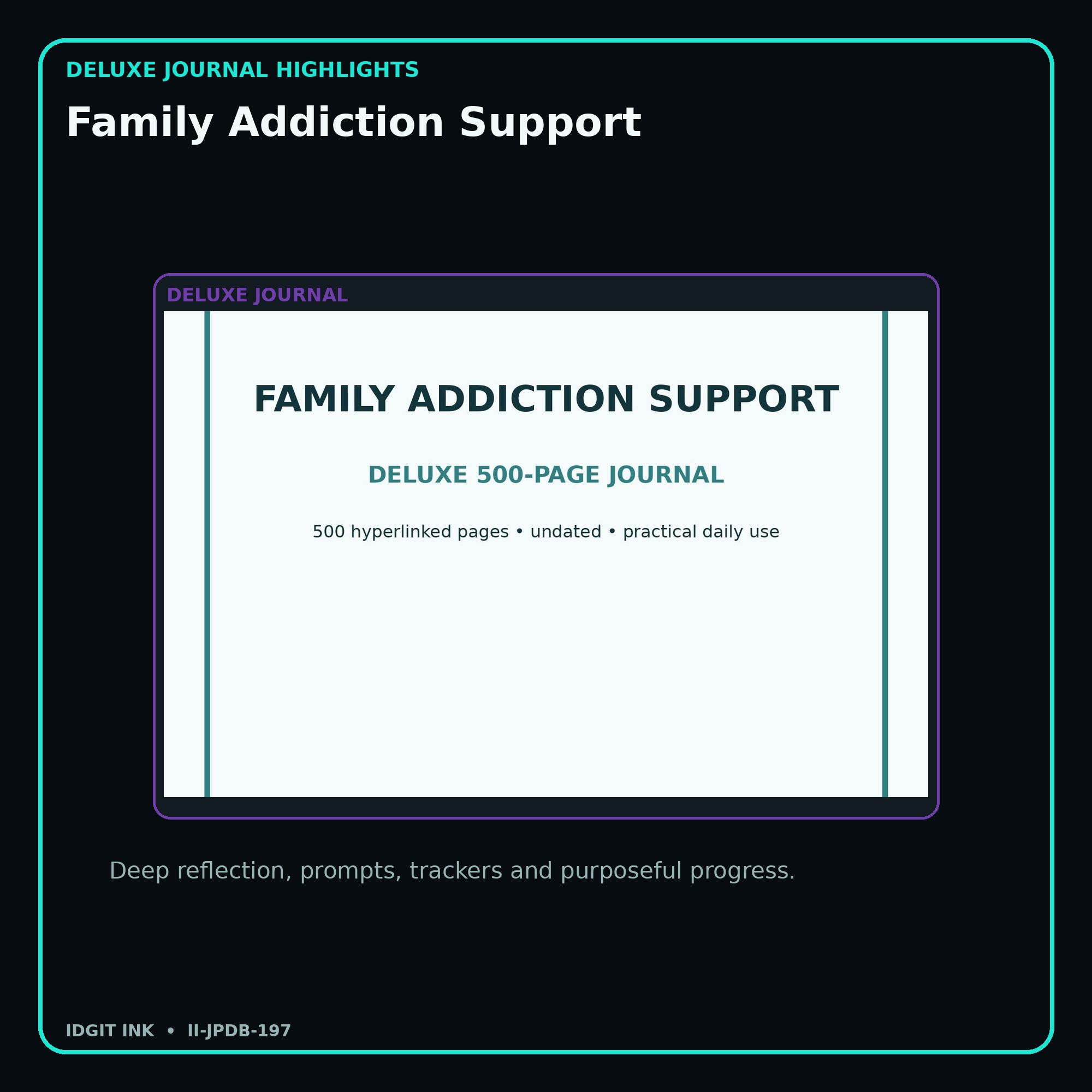 Family Addiction Support deluxe digital journal features and guided reflection pages
