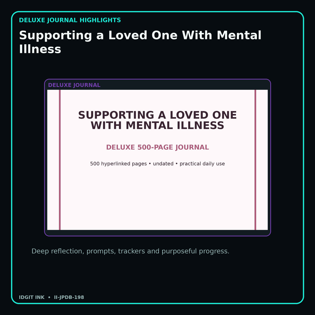 Supporting a Loved One With Mental Illness deluxe digital journal features and guided reflection pages