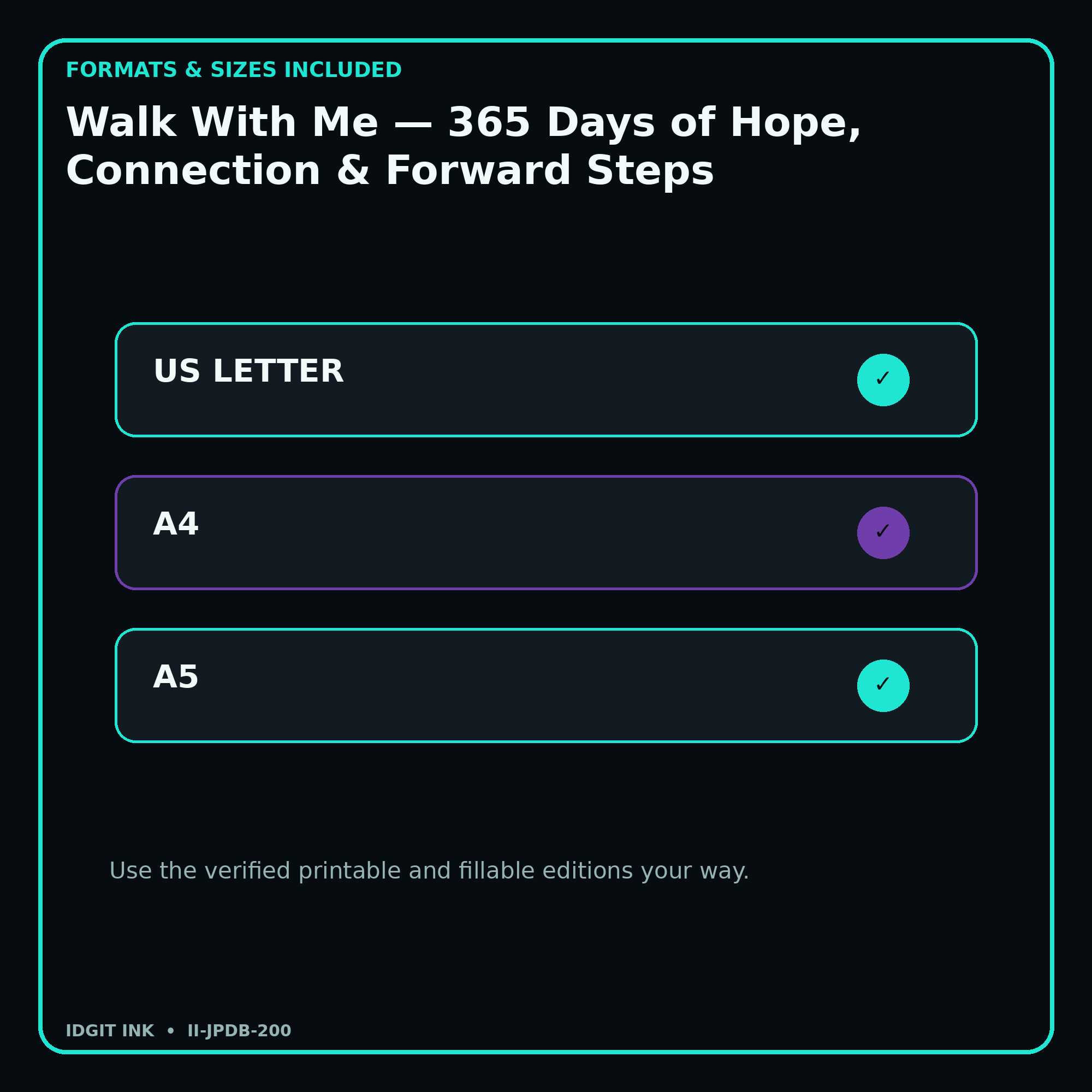 Walk With Me — 365 Days of Hope, Connection & Forward Steps digital bundle formats in US Letter A4 and A5