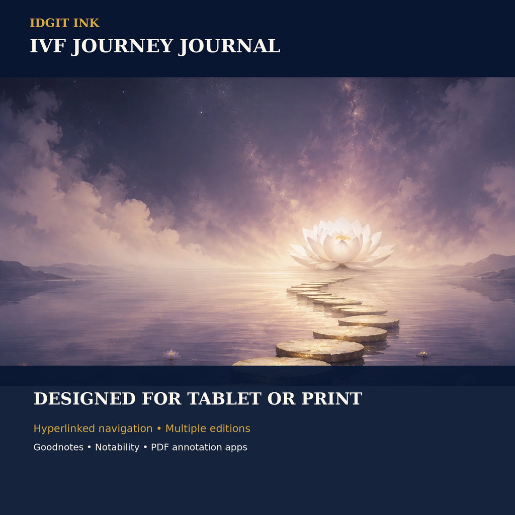 Idgit Ink IVF Journey digital journal — 100 PNG digital stickers preview