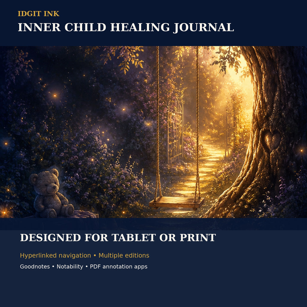 Idgit Ink Inner-Child Healing digital journal — 100 PNG digital stickers preview