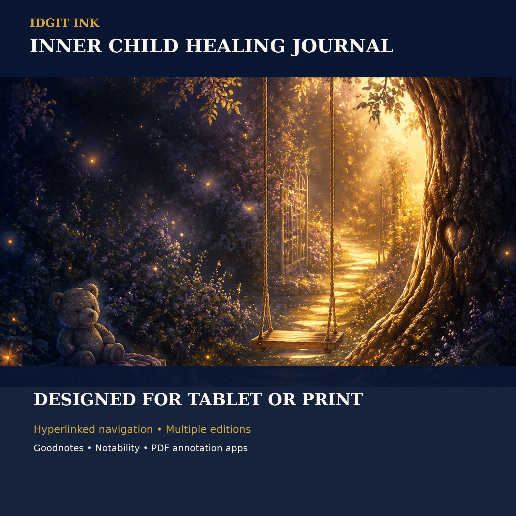 Idgit Ink Inner-Child Healing digital journal — 100 PNG digital stickers preview