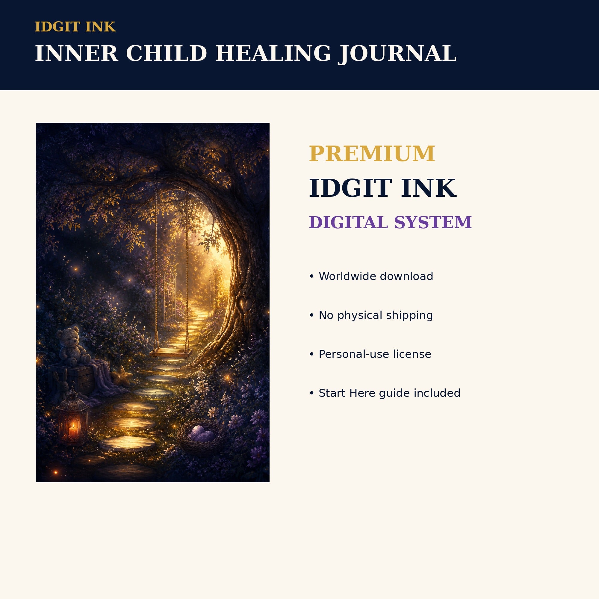 Idgit Ink Inner-Child Healing digital journal — 75 device wallpapers preview