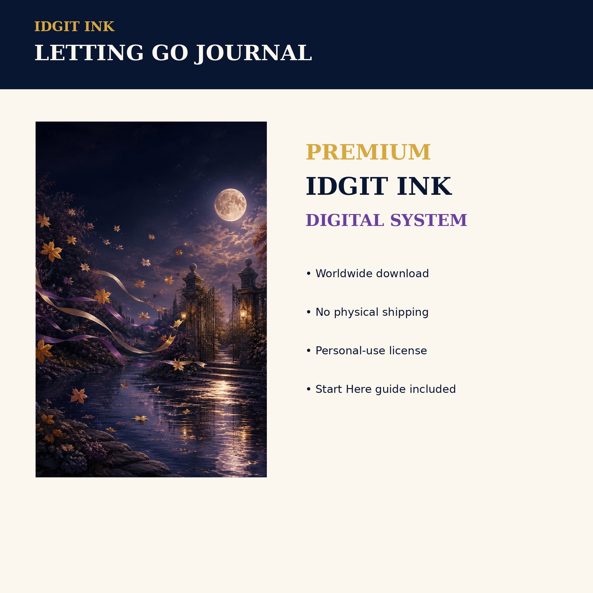 Idgit Ink Letting-Go digital journal — 75 device wallpapers preview