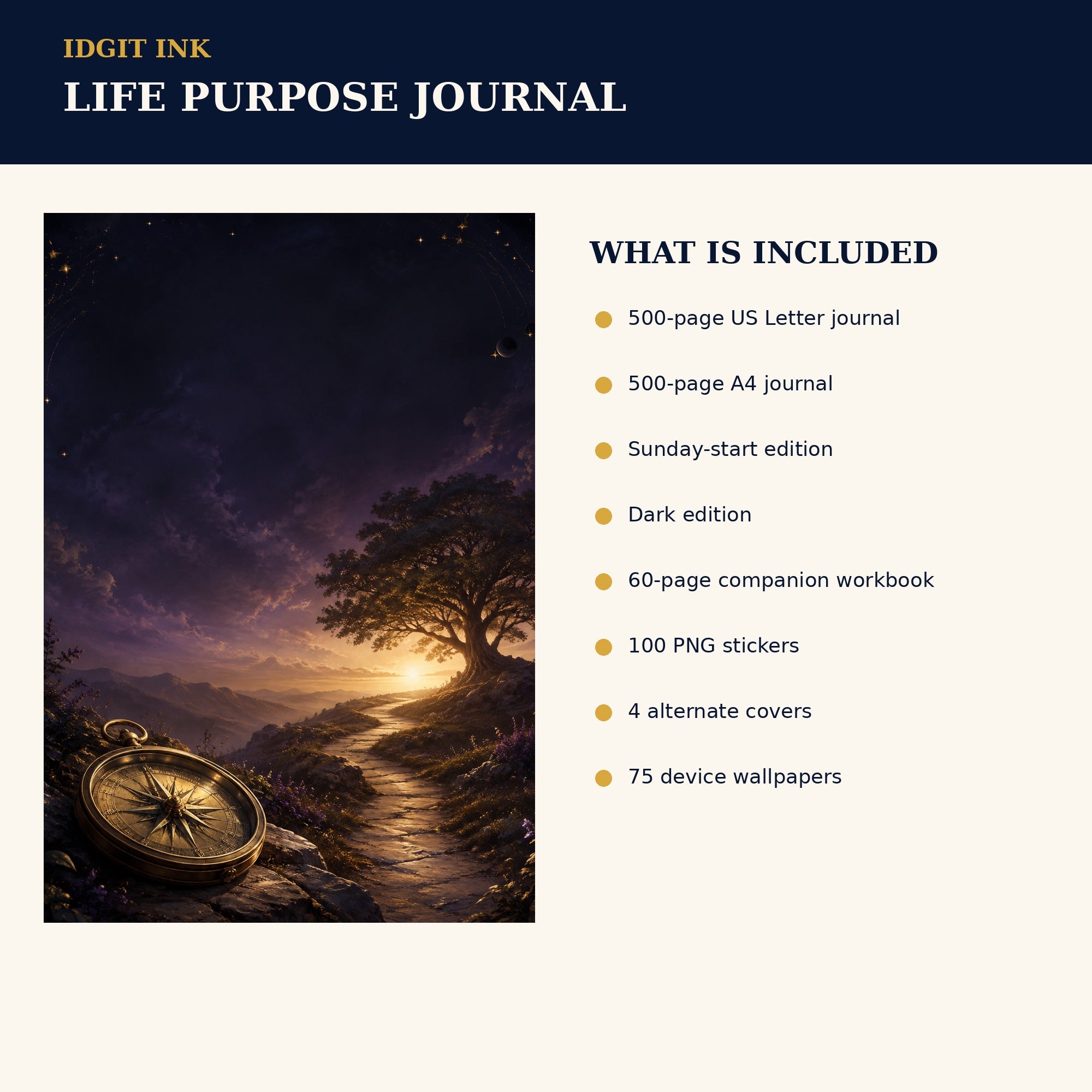Idgit Ink Life-Purpose digital journal — four alternate journal covers