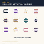 Idgit Ink Meal and Nutrition digital journal — 100 PNG digital stickers preview