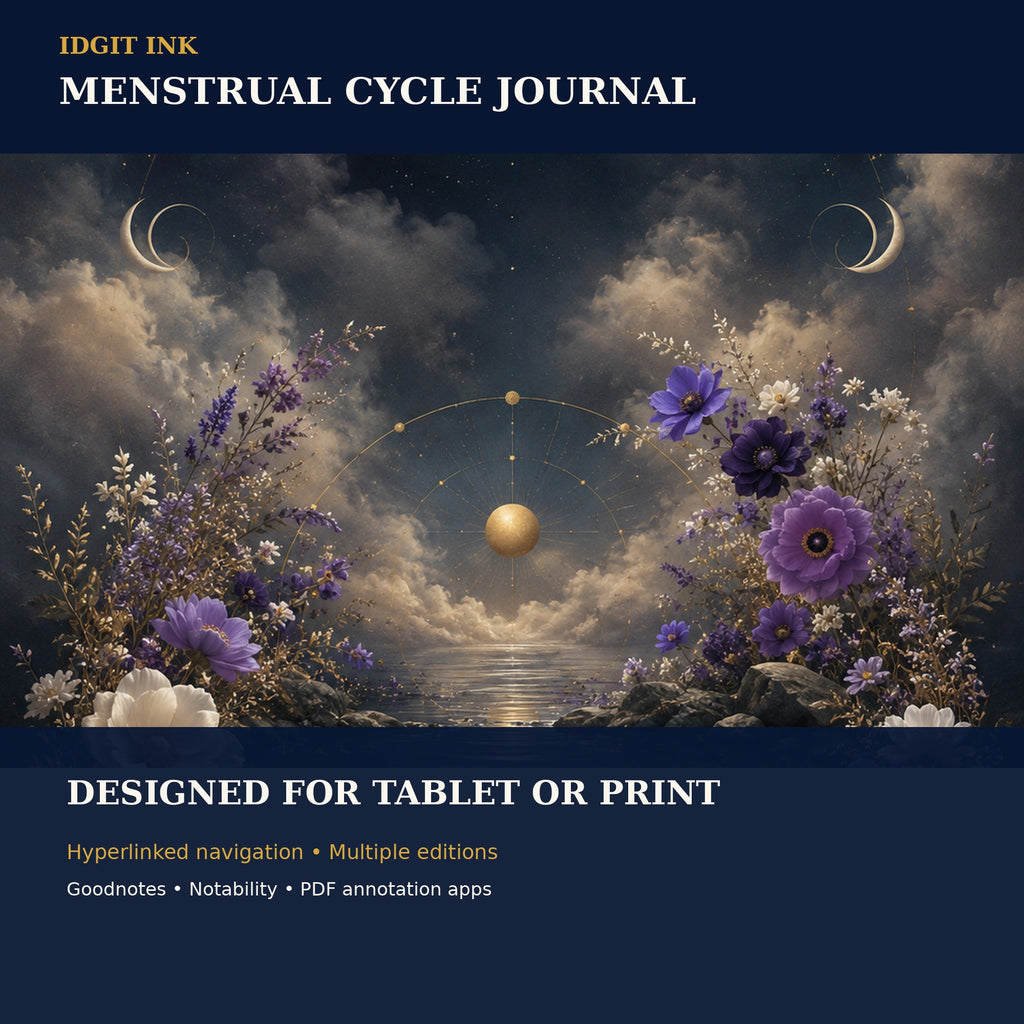 Idgit Ink Menstrual-Cycle digital journal — 100 PNG digital stickers preview