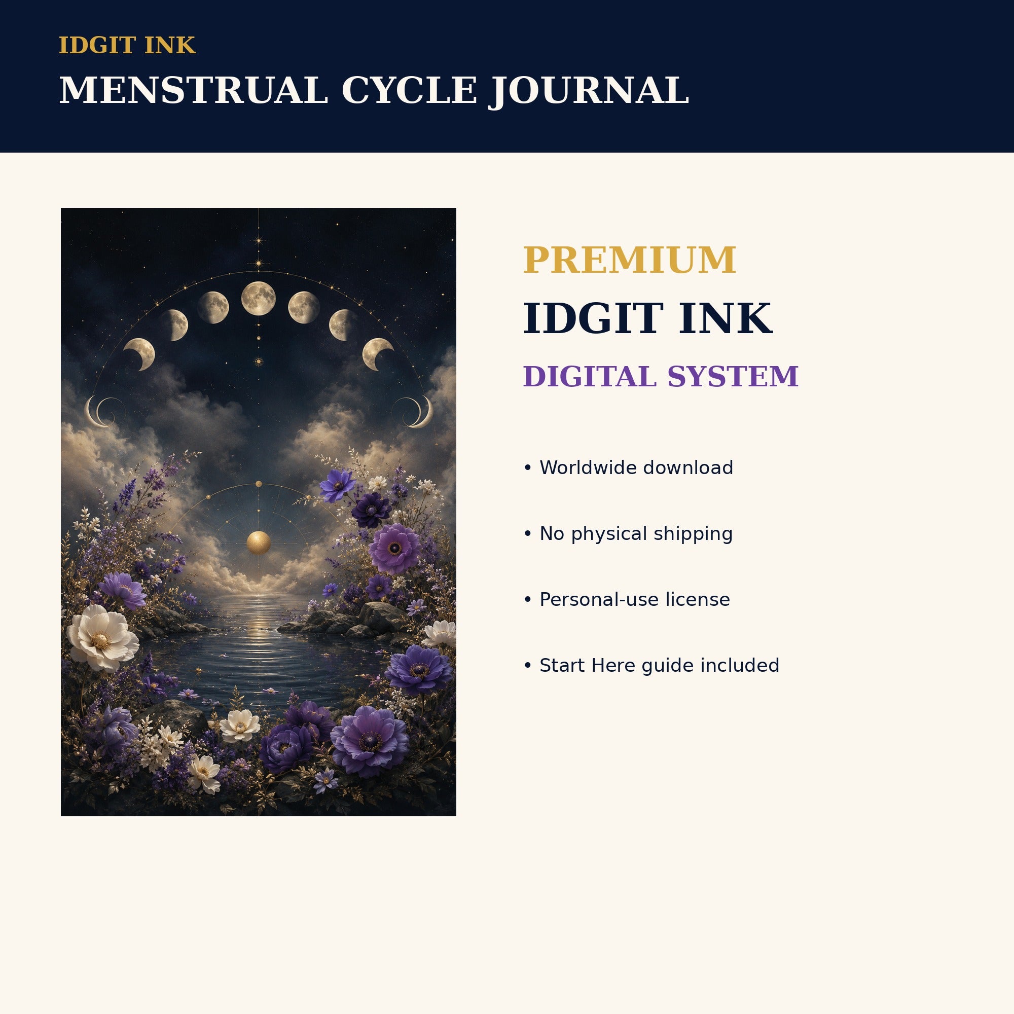 Idgit Ink Menstrual-Cycle digital journal — 75 device wallpapers preview