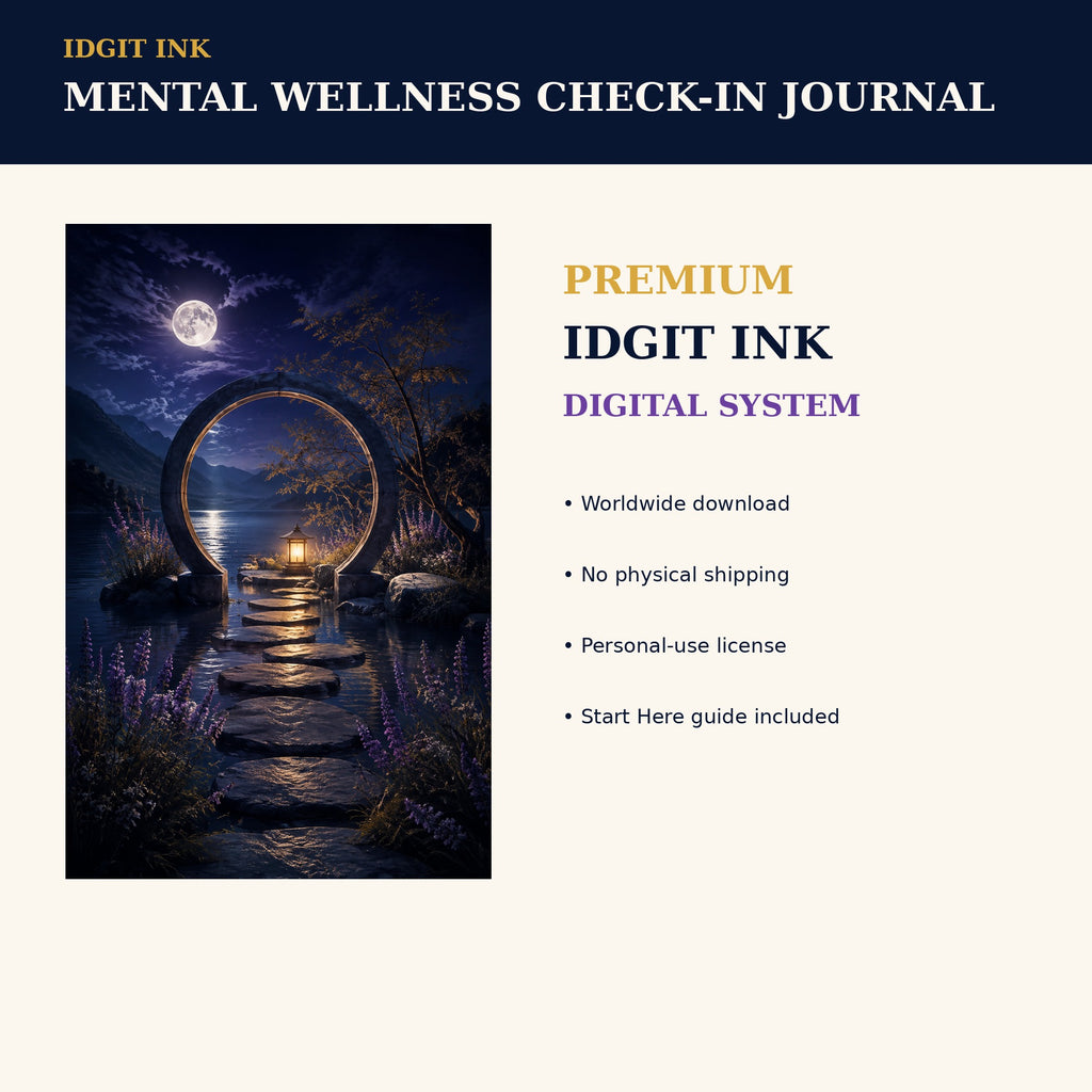 Idgit Ink Mental Wellness Check-In digital journal — 75 device wallpapers preview