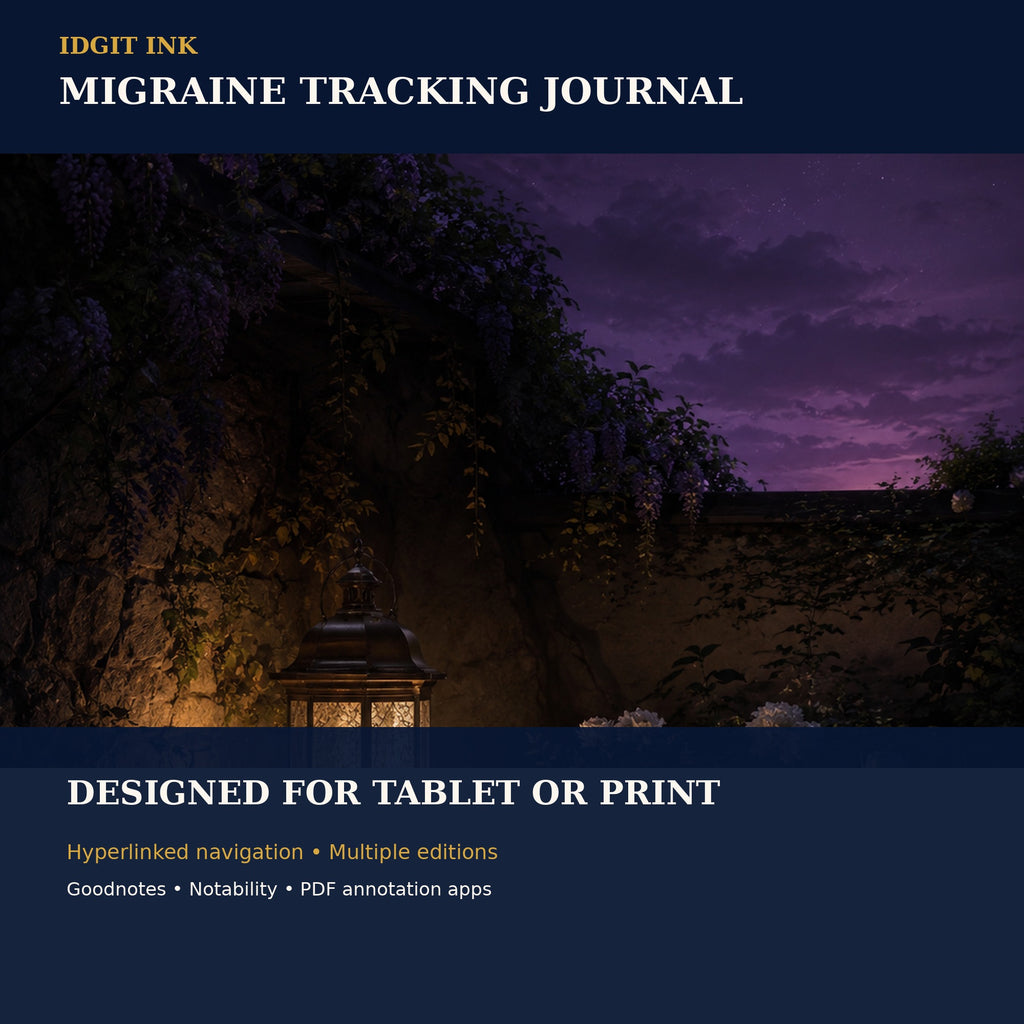 Idgit Ink Migraine-Tracking digital journal — 100 PNG digital stickers preview
