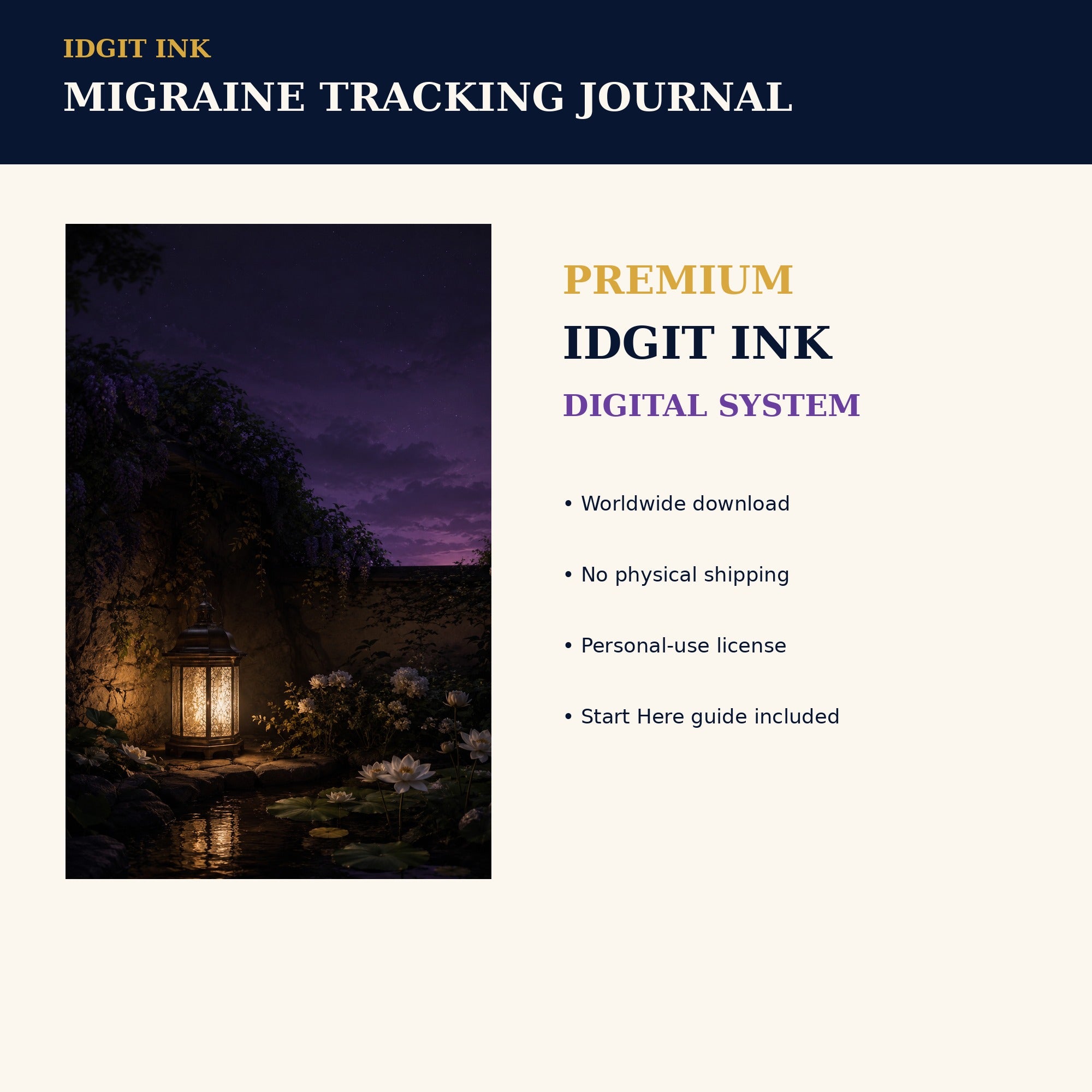 Idgit Ink Migraine-Tracking digital journal — 75 device wallpapers preview