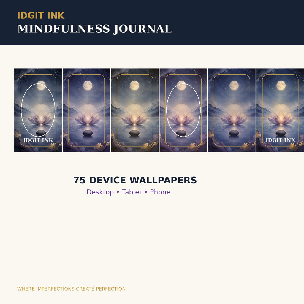 Idgit Ink Mindfulness digital journal — 75 device wallpapers preview