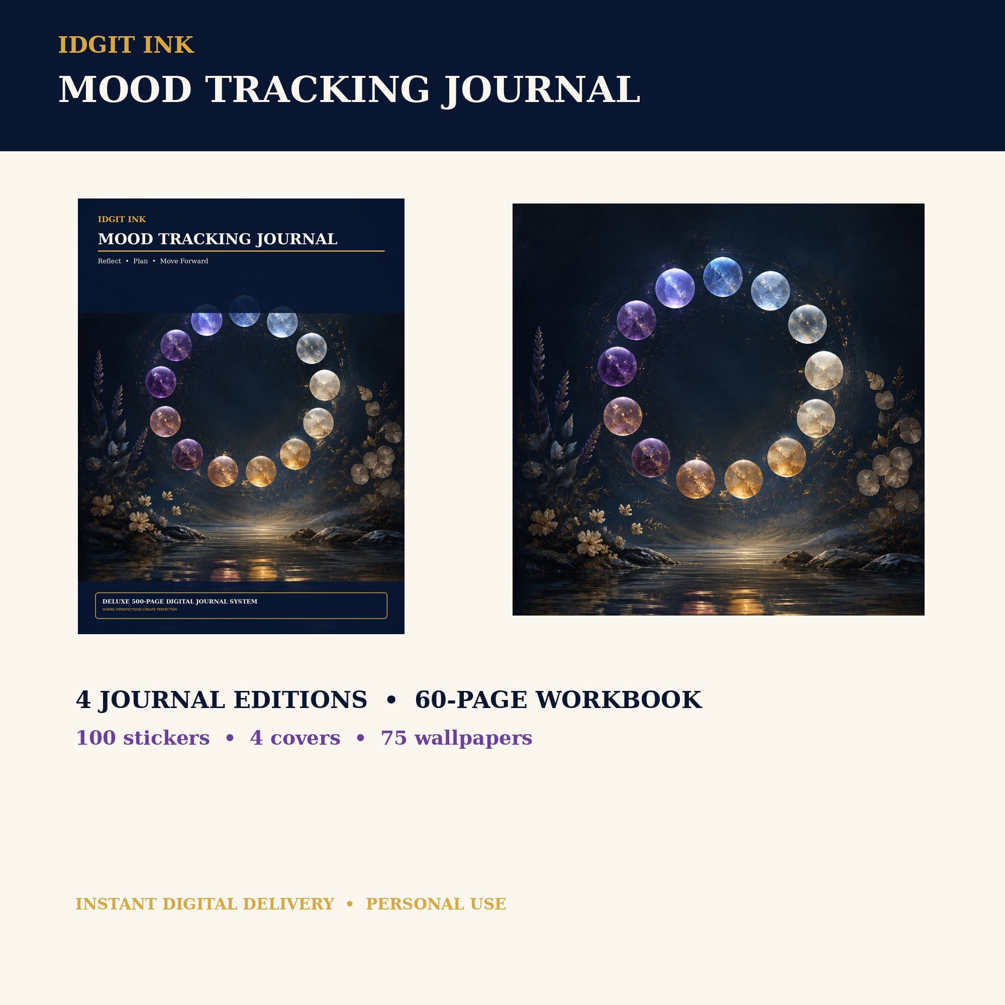 Idgit Ink Mood-Tracking digital journal — complete deluxe journal bundle overview