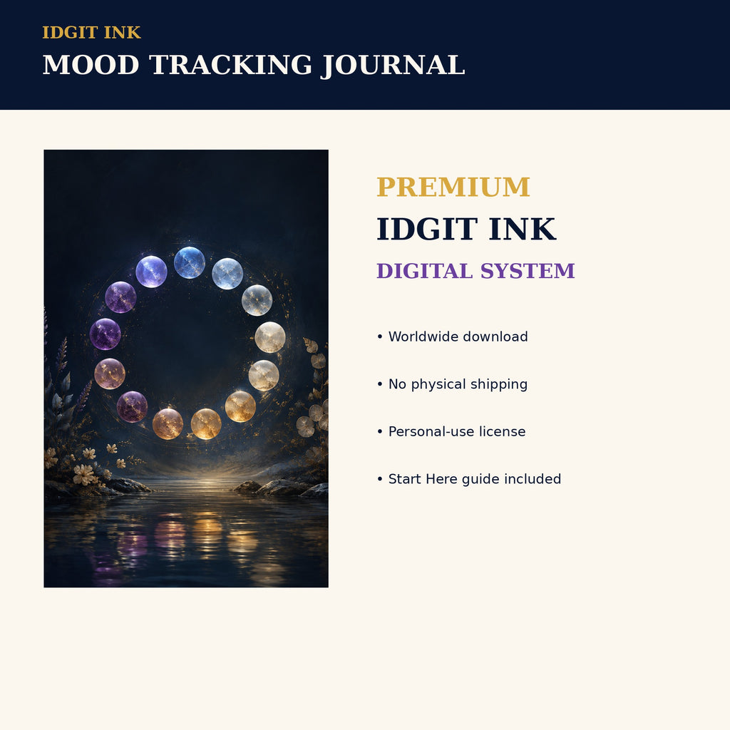 Idgit Ink Mood-Tracking digital journal — 75 device wallpapers preview