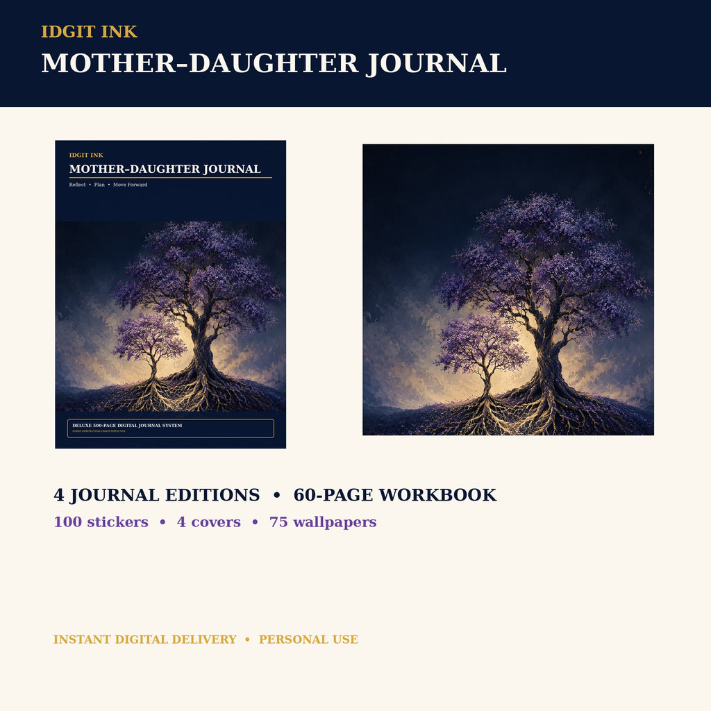 Idgit Ink Mother–Daughter digital journal — complete deluxe journal bundle overview