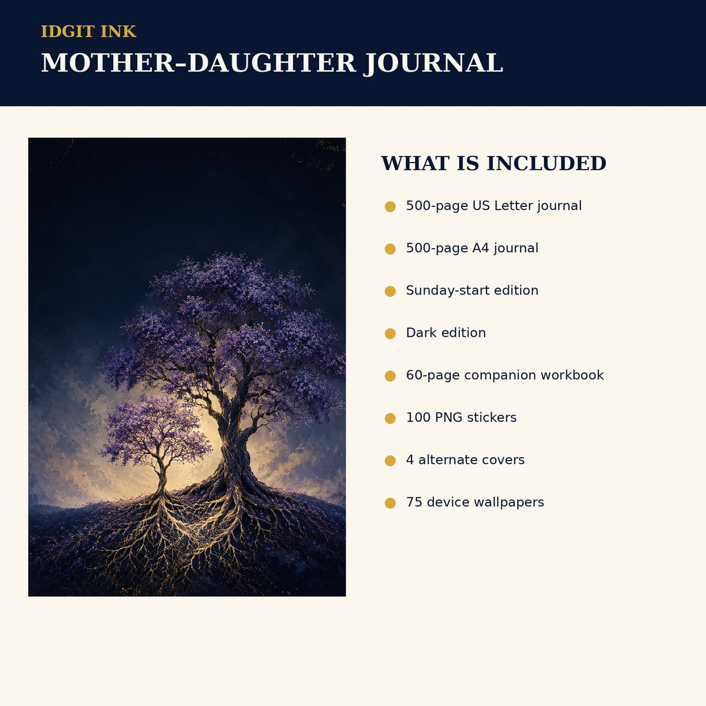 Idgit Ink Mother–Daughter digital journal — four alternate journal covers